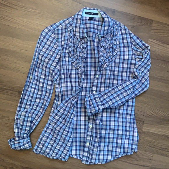 GAP Plaid Button Down Blouse - Picture 3 of 11